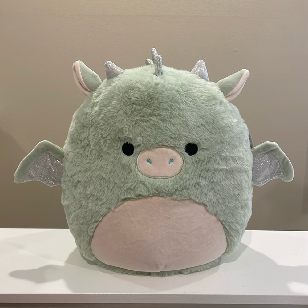 NWT 12” Drew the Green Dragon Fuzzamallow Squishmallow